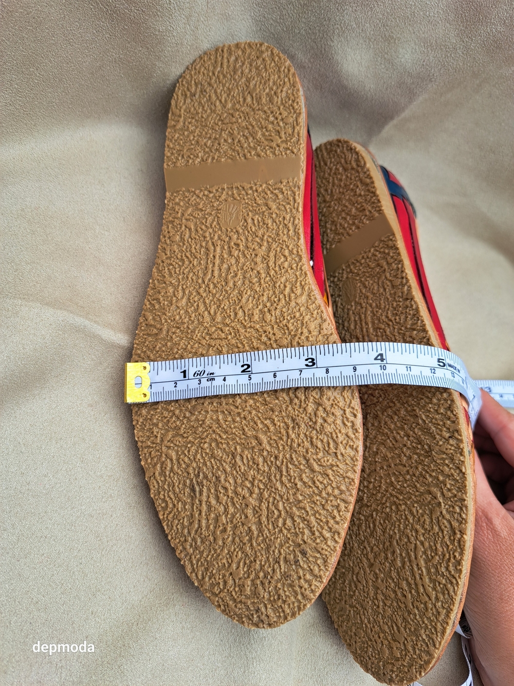 NWOB Mexican Leather huarache Moccasins multicolor Tan size 7 - Picture 10 of 12